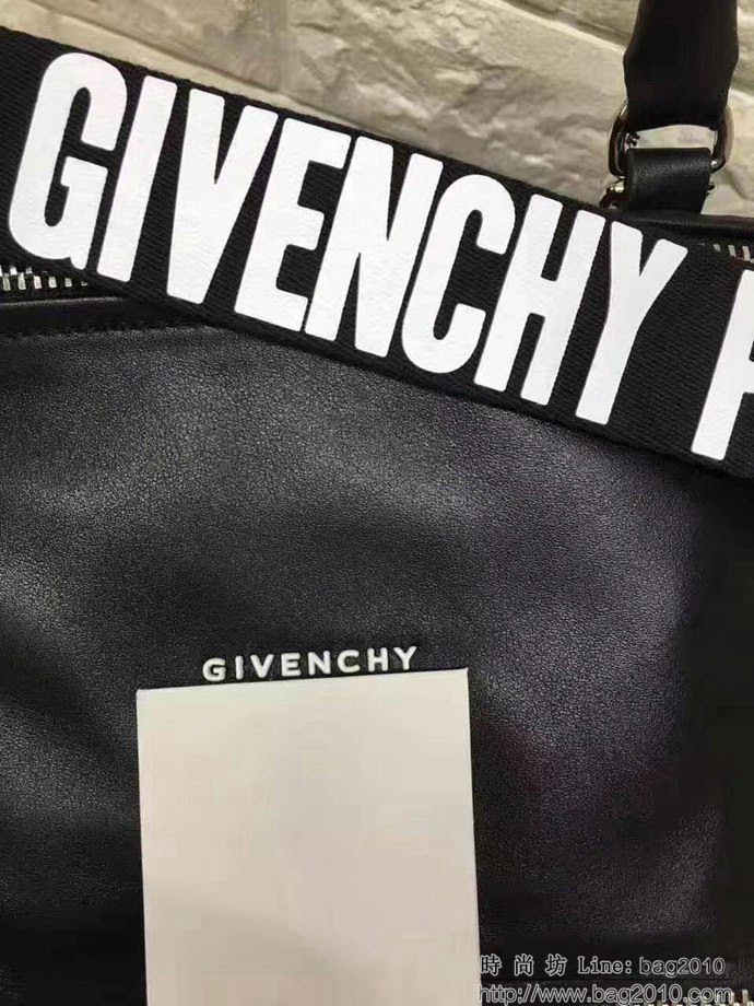 GlVENCHY紀梵希 最新白字Logo 白字肩帶 平紋胎牛 潘多拉 手提斜挎包  tsg1070